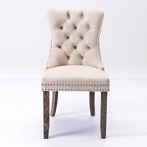 Beige knocker back dining chairs hot sale