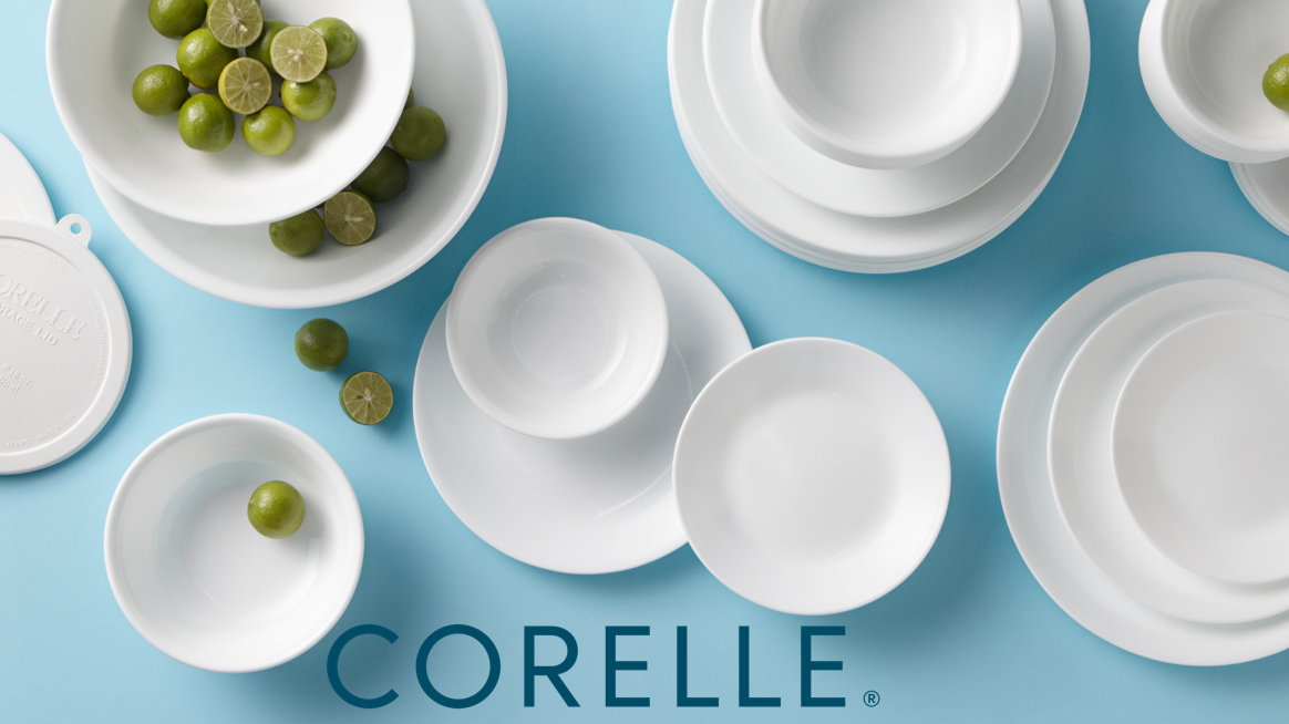 Corelle Vitrelle 18-Piece Service for 6 Dinnerware Set, Triple Layer Glass  and Chip Resistant, Lightweight Round Plates and Bowls Set, Ocean Blue